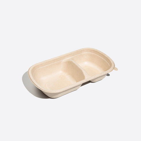 750ml 2-Compartment Oval Container (50 pieces per pack)